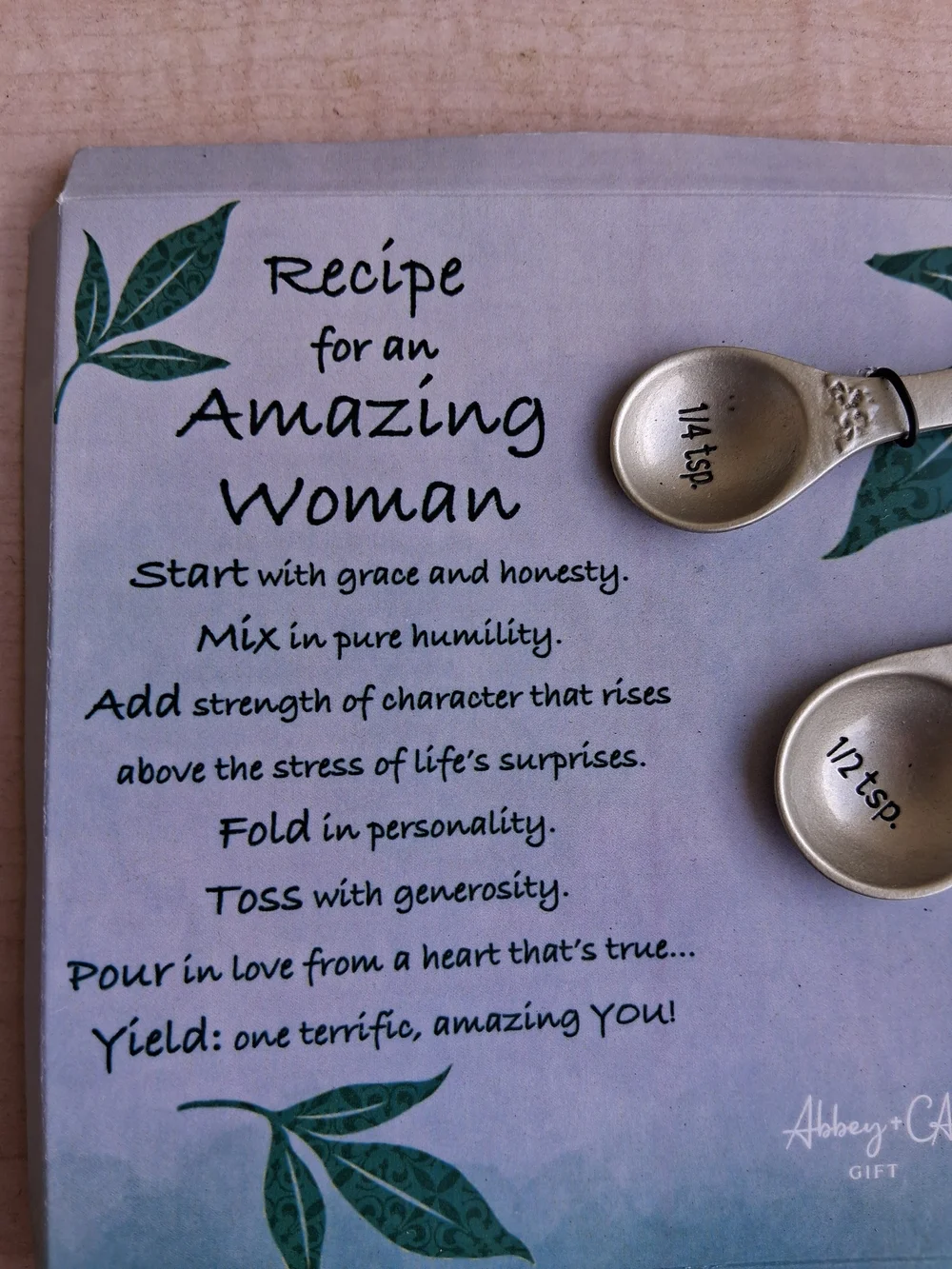 Faith Strength Honesty Generosity Measuring Spoon Set
